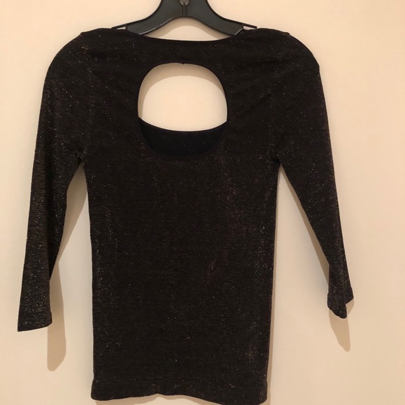 Bebe metallic sparkly long sleeve top with cutout - Picture 3 of 7